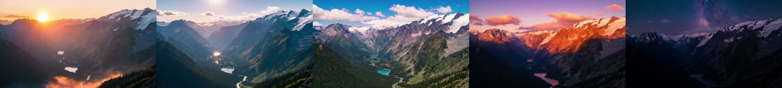 Timelapse Landscape frames over time