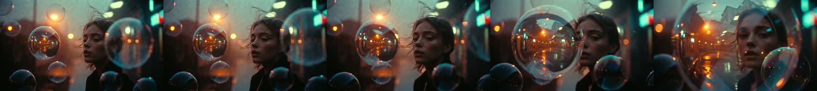 Bubbles frames over time