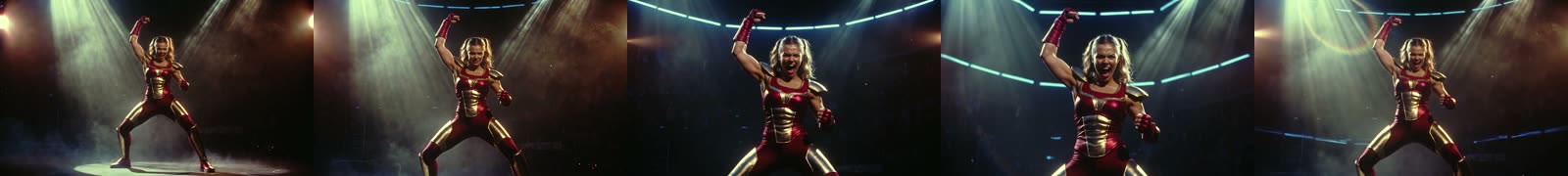Mighty Fighter frames over time